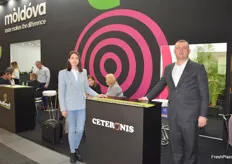 Elena Davidescu and Marcel Bobeica of Ceteronis. They export plums, cherries and apples to markets like Germany, Holland and France.